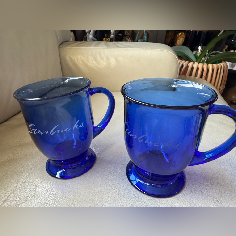 Starbucks Cobalt Blue Glass Mug - Anchor Hocking
Set of 2